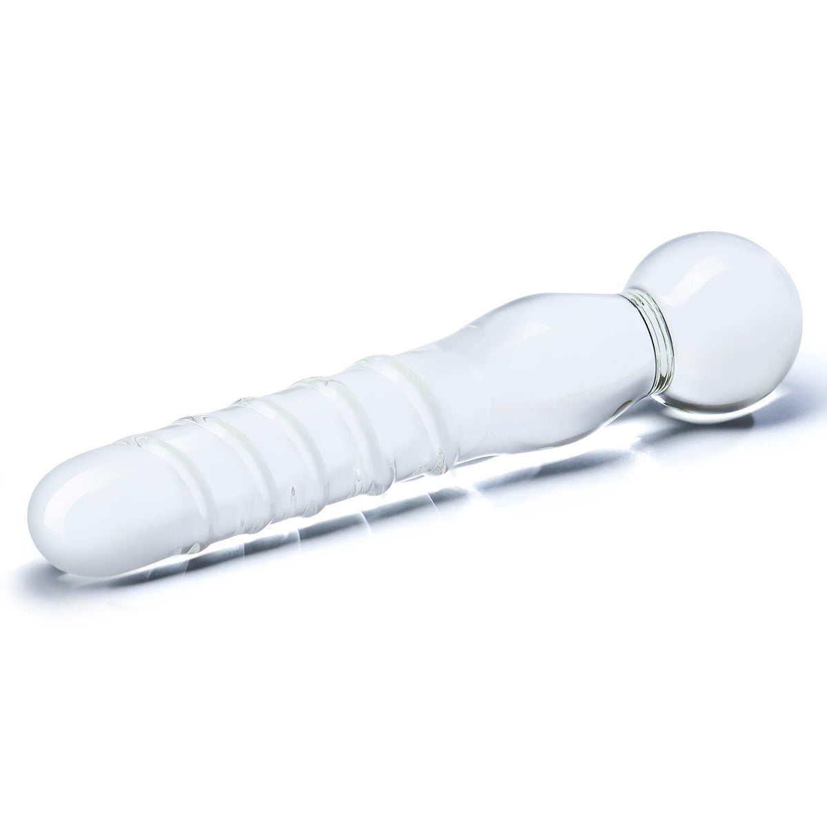 ELECTRIC EEL - GLAS 8 IN. JOYSTICK CLEAR GLASS DILDO