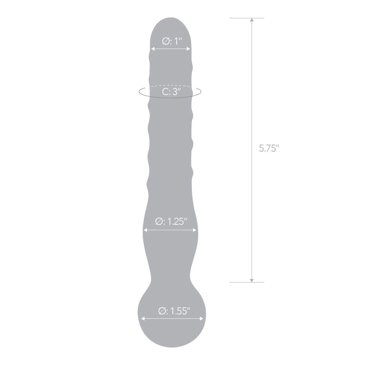 ELECTRIC EEL - GLAS 8 IN. JOYSTICK CLEAR GLASS DILDO