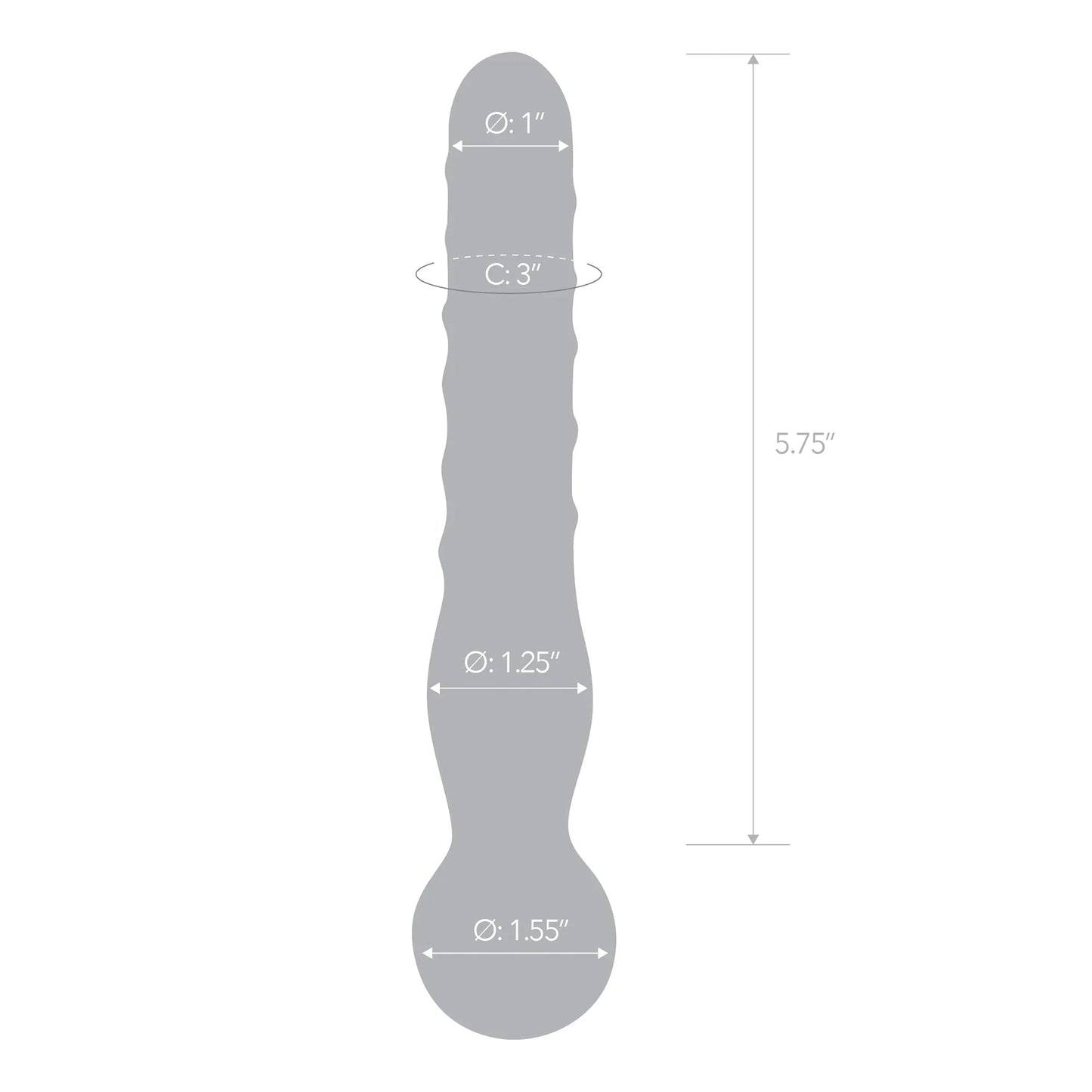 GLAS 8 IN. JOYSTICK CLEAR GLASS DILDO
