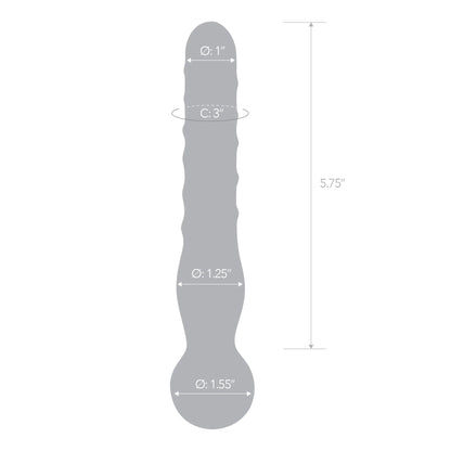 GLAS 8 IN. JOYSTICK CLEAR GLASS DILDO