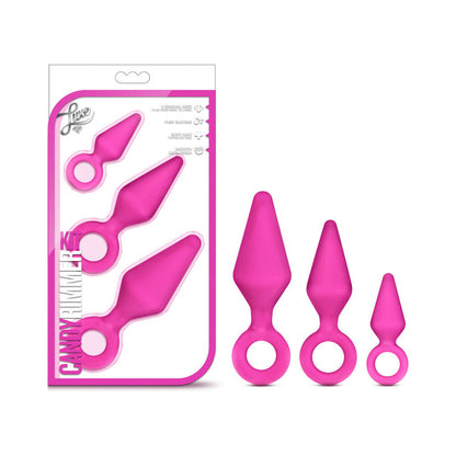 LUXE CANDY RIMMER 3-PIECE SILICONE ANAL PLUG KIT PINK