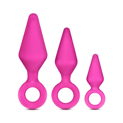 LUXE CANDY RIMMER 3-PIECE SILICONE ANAL PLUG KIT PINK