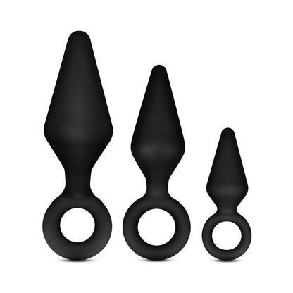 LUXE NIGHT RIMMER 3-PIECE SILICONE ANAL PLUG KIT BLACK