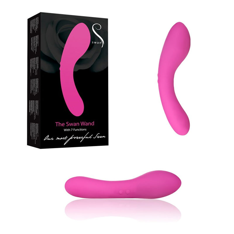 SWAN MASSAGE WAND RECHARGEABLE, WATERPROOF. 2 MOTORS AND 7 FUNCTIONS.