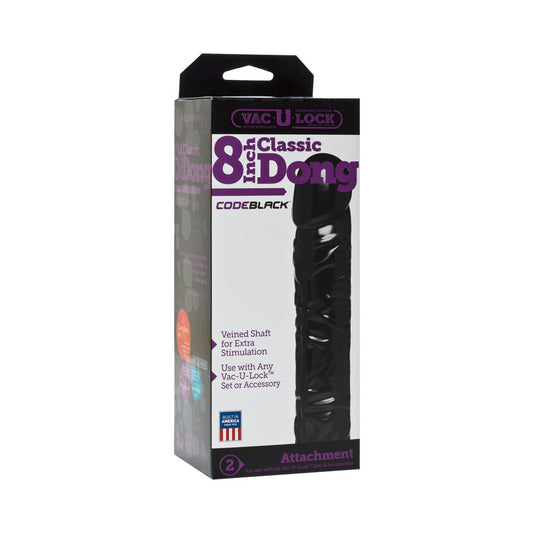 VAC-U-LOCK - 8IN CLASSIC DONG CODEBLACK