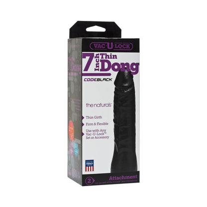 DOC JOHNSON - VAC-U-LOCK - DILDO DELGADO DE 7 PULGADAS - THE NATURALS CODEBLACK