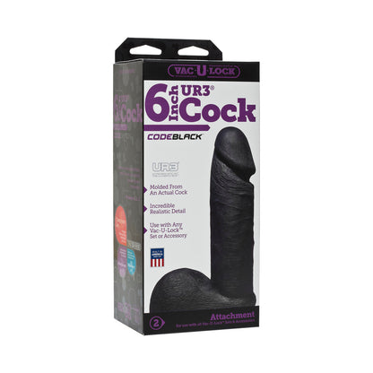 DOC JOHNSON - VAC-U-LOCK - ULTRASKYN 6IN REALISTIC COCK CODEBLACK