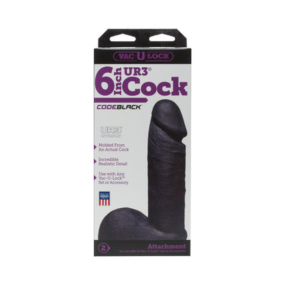DOC JOHNSON - VAC-U-LOCK - ULTRASKYN 6IN REALISTIC COCK CODEBLACK