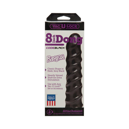 DOC JOHNSON - VAC-U-LOCK - 8IN DONG - RAGING HARD-ONS CODEBLACK