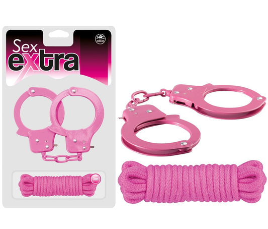 NMC - SEX EXTRA - METAL CUFFS & LOVE ROPE PINK