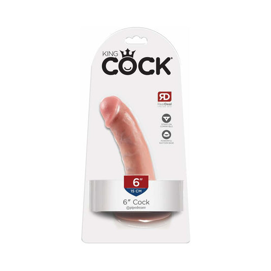 PIPEDREAM - KING COCK 6 IN. COCK REALISTIC DILDO WITH SUCTION CUP BEIGE