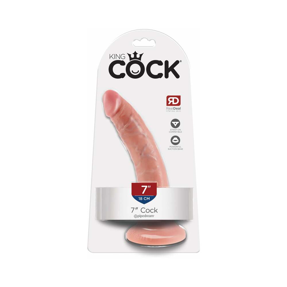PIPEDREAM - KING COCK 7 IN. COCK REALISTIC DILDO WITH SUCTION CUP BEIGE