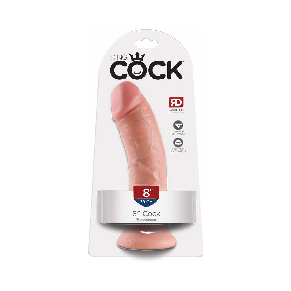 PIPEDREAM - KING COCK 8 IN. COCK REALISTIC DILDO WITH SUCTION CUP BROWN