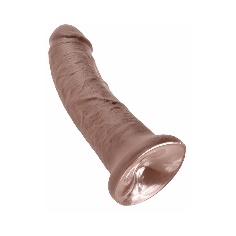 KING COCK 8 IN. COCK REALISTIC DILDO WITH SUCTION CUP BROWN