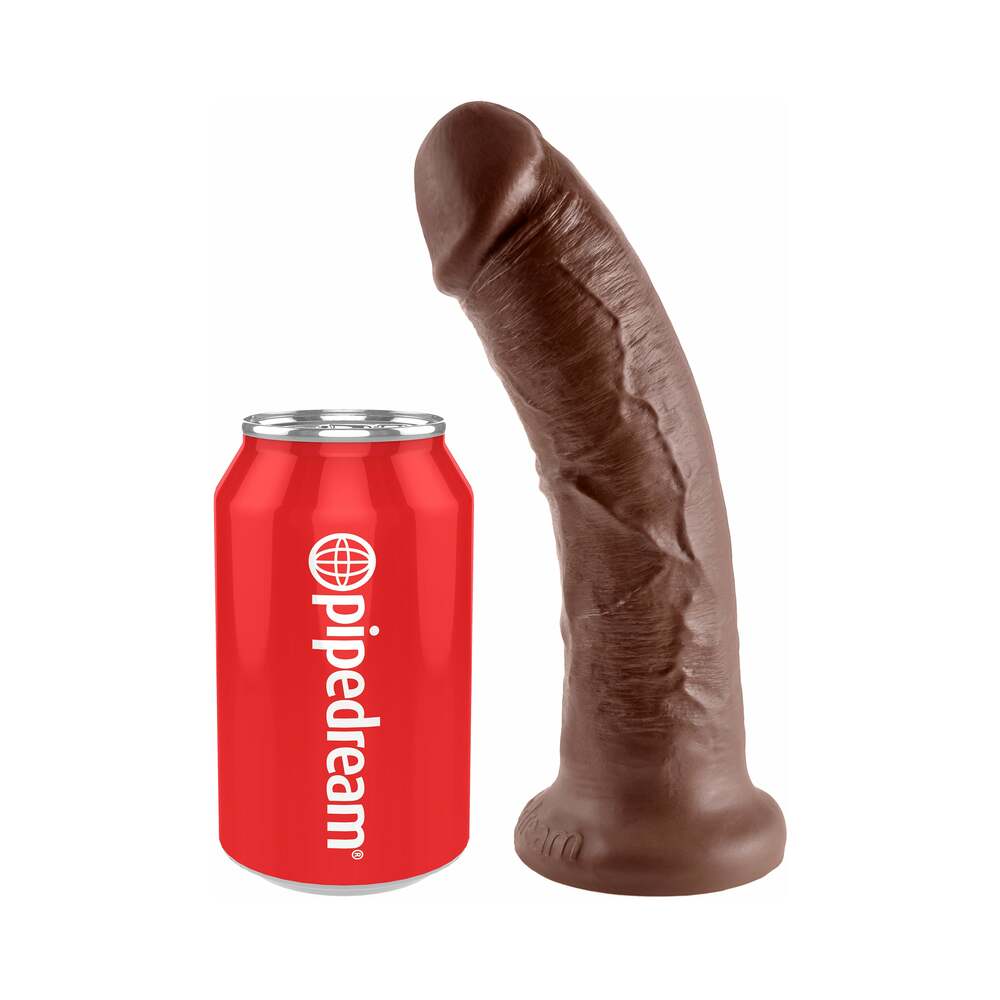 KING COCK 8 IN. COCK REALISTIC DILDO WITH SUCTION CUP BROWN