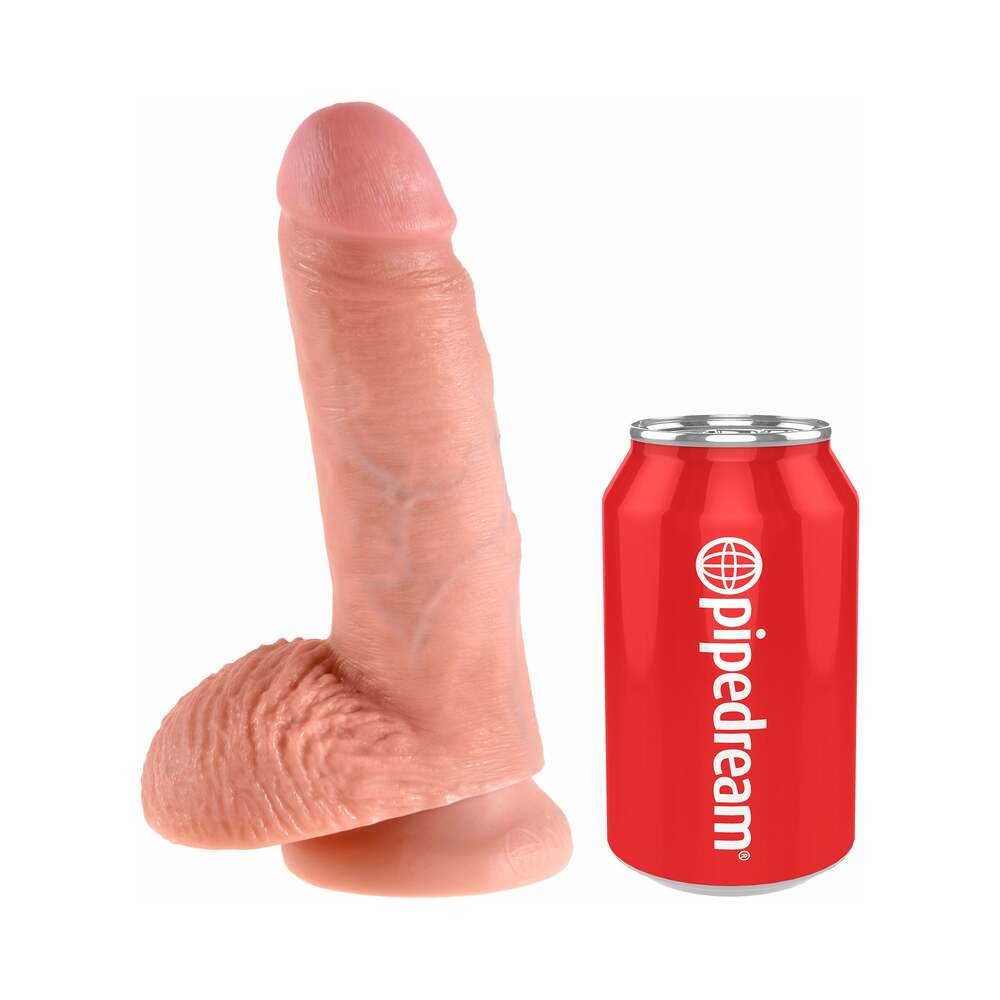 PIPEDREAM - KING COCK 7 IN. COCK WITH BALLS REALISTIC SUCTION CUP DILDO TAN