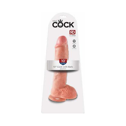 PIPEDREAM - KING COCK 10 IN. COCK WITH BALLS REALISTIC SUCTION CUP DILDO TAN