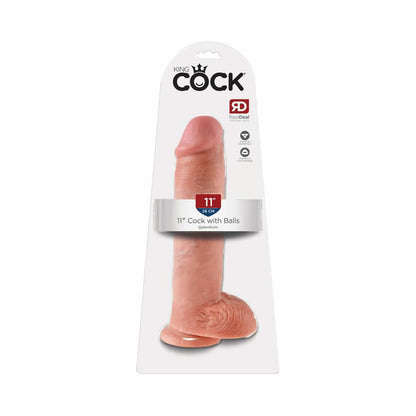 PIPEDREAM - KING COCK 11 IN. COCK WITH BALLS REALISTIC SUCTION CUP DILDO BEIGE