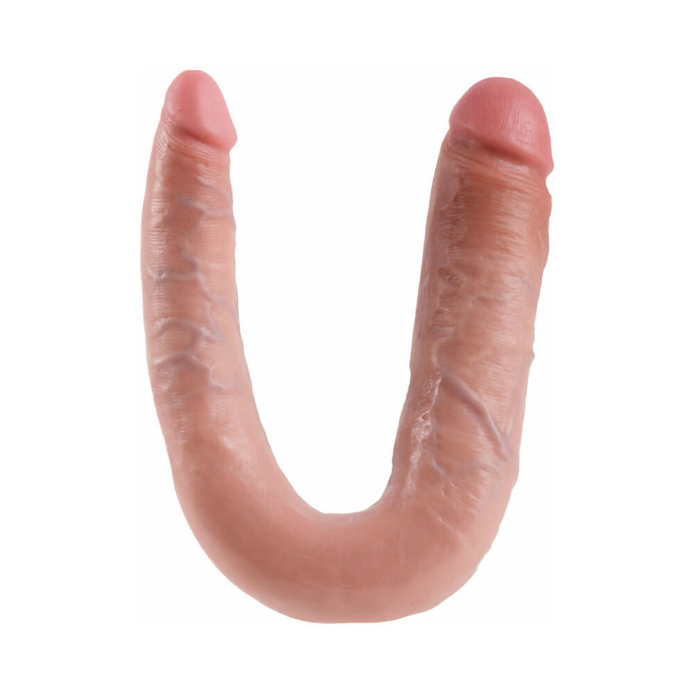KING COCK DOUBLE TROUBLE LARGE 7 IN. REALISTIC DUAL-ENDED DILDO BEIGE