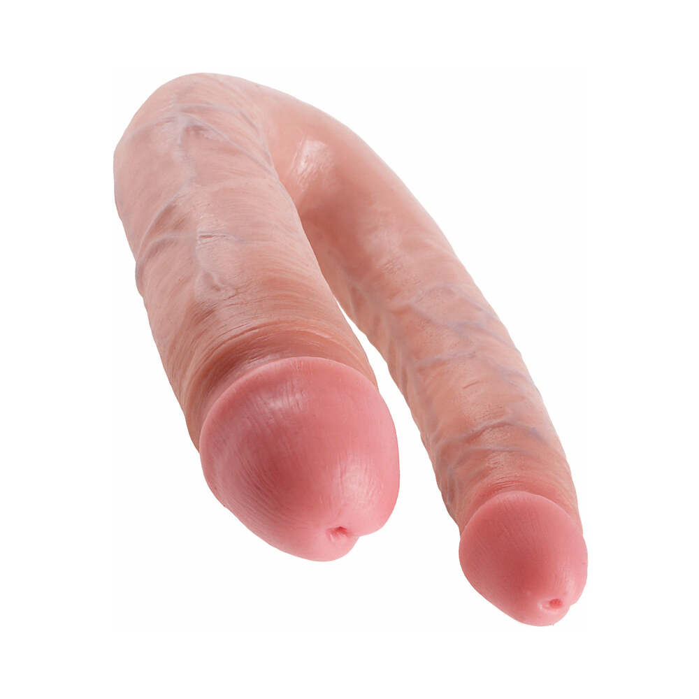 KING COCK DOUBLE TROUBLE LARGE 7 IN. REALISTIC DUAL-ENDED DILDO BEIGE