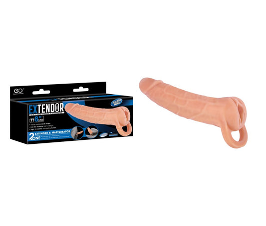 NMC - EXTENDOR 8" TPR 2 IN 1 EXTENDER & MASTURBATOR