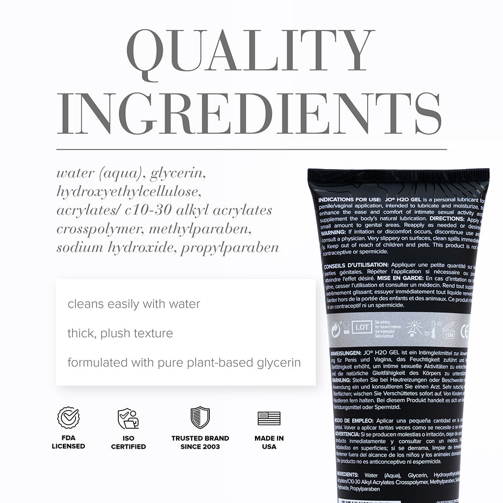 SYSTEM JO - JO H2O GEL WATER-BASED PERSONAL LUBRICANT 8 OZ.