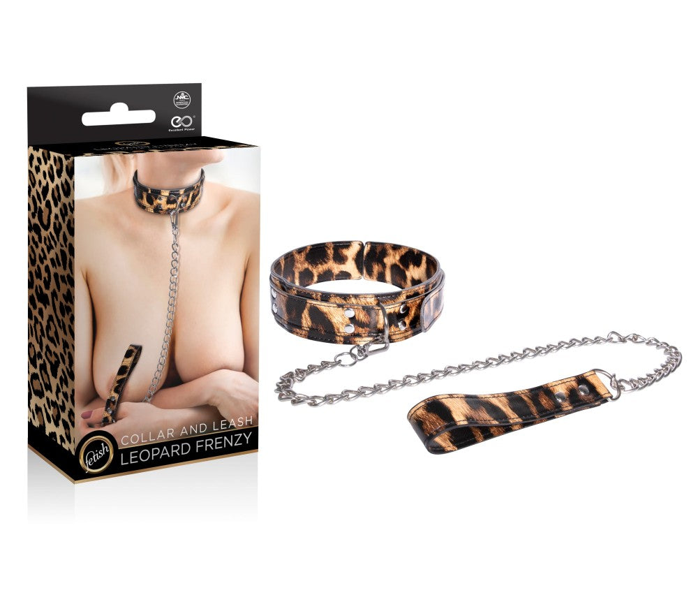 NMC - LEOPARD FRENZY COLLAR WITH LEASH