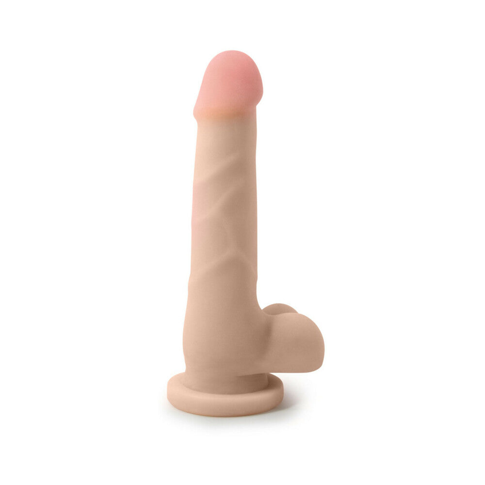 BLUSH - AU NATUREL 7 IN. SAM POSABLE DUAL DENSITY DILDO WITH BALLS BEIGE
