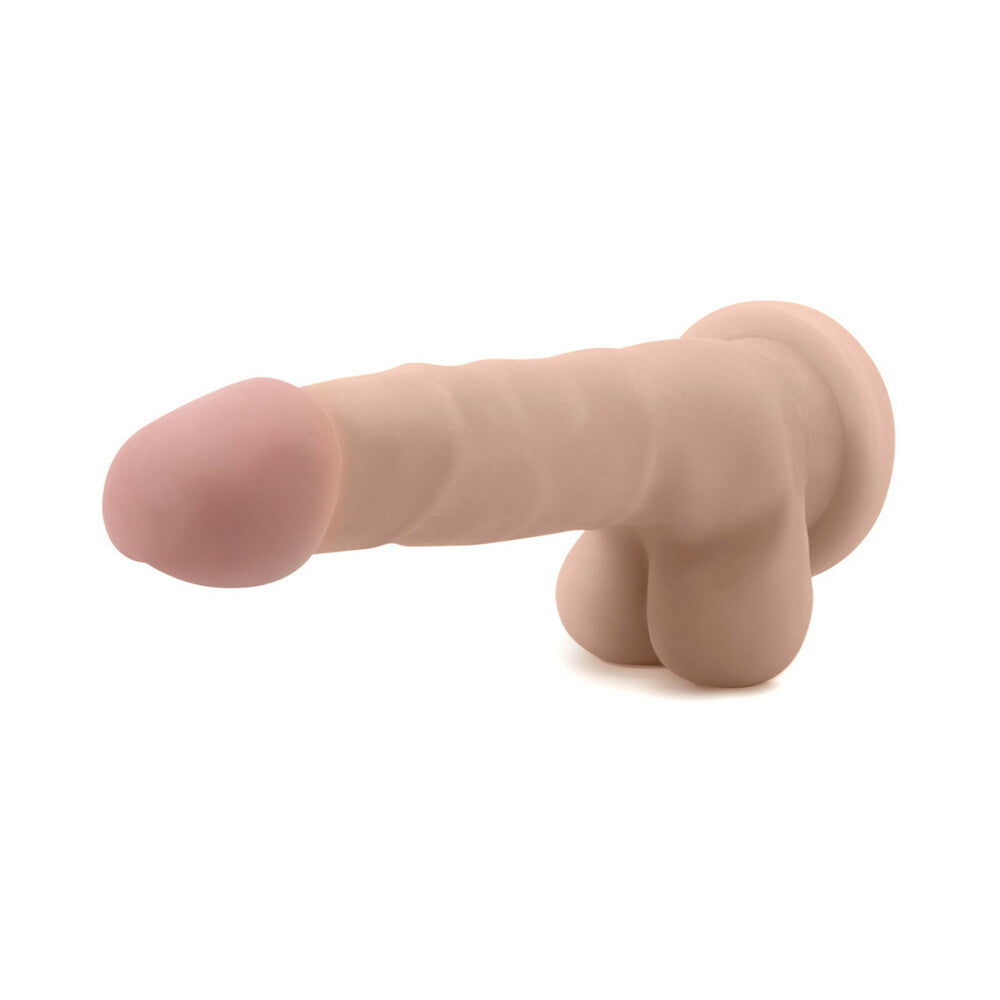 BLUSH - AU NATUREL 7 IN. SAM POSABLE DUAL DENSITY DILDO WITH BALLS BEIGE