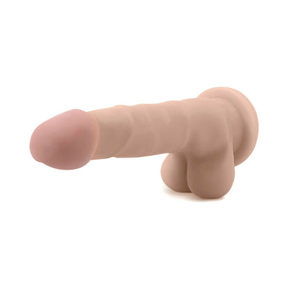 BLUSH - AU NATUREL 7 IN. SAM POSABLE DUAL DENSITY DILDO WITH BALLS BEIGE