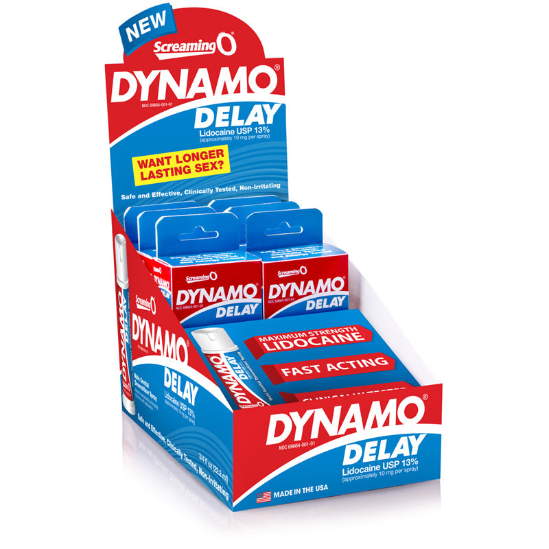 SCREAMING O - DYNAMO DELAY SPRAY 0.75OZ COUNTER DISPLAY OF 6