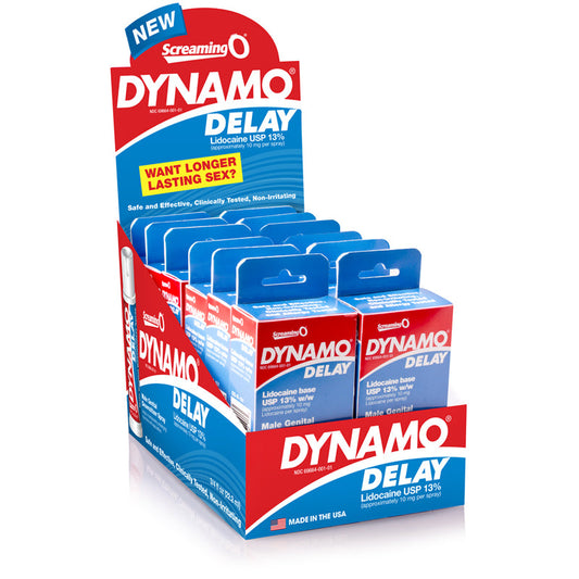 SCREAMING O - DYNAMO DELAY SPRAY 0.75OZ COUNTER DISPLAY OF 12