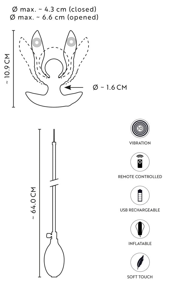 ANOS - RC INFLATABLE EXPANDER PLUG WITH VIBRATION