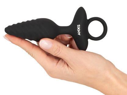 ANOS - FLEXIBLE BUTT PLUG TWISTED DESIGN WITH VIBRATIONS