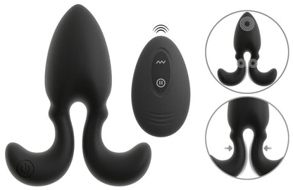 ANOS - RC VIBRATING BUTT PLUG WITH FLEXIBLE ARMS