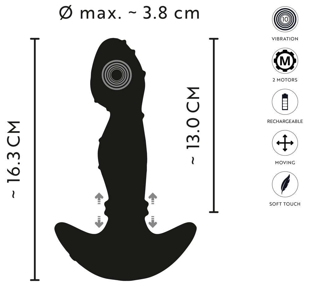 ANOS - VIBRATING PROSTATE PLUG WITH MOVING RINGS