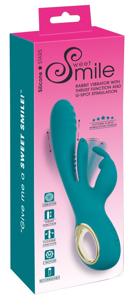 SWEET SMILE - RABBIT VIBRATOR WITH THRUST FUNCTION AND G-SPOT STIMULATION