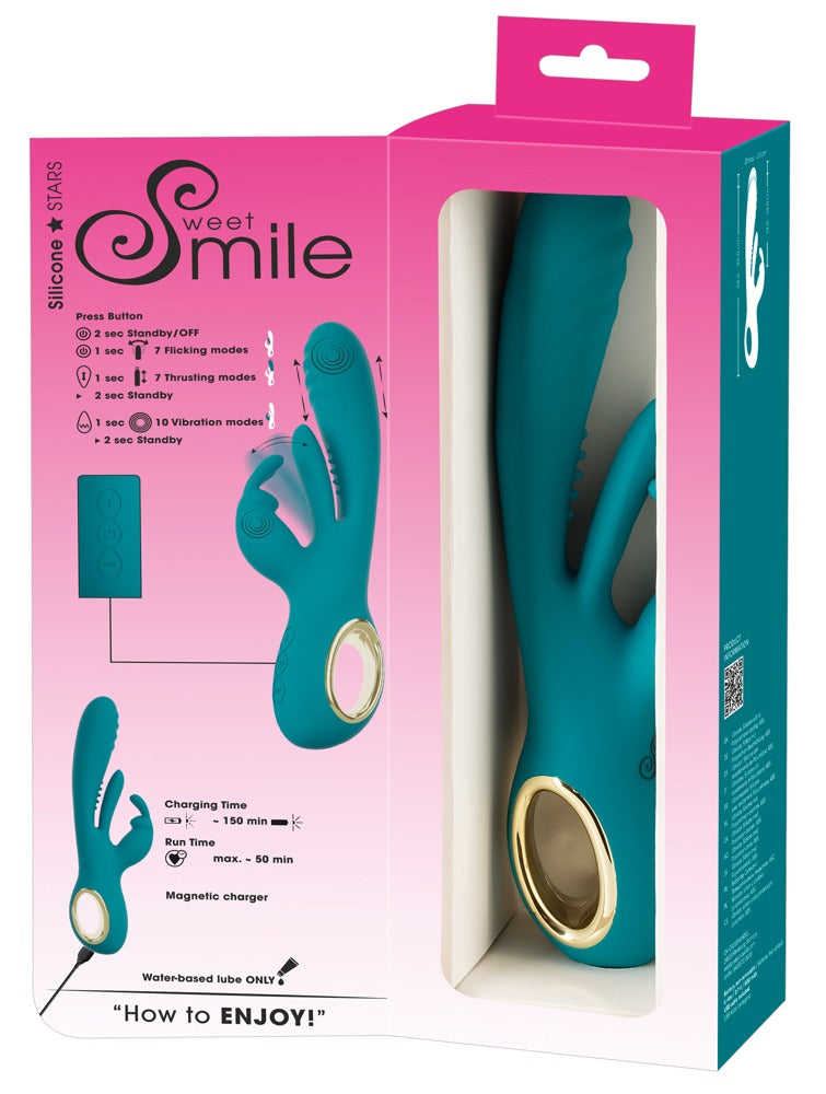 SWEET SMILE - RABBIT VIBRATOR WITH THRUST FUNCTION AND G-SPOT STIMULATION
