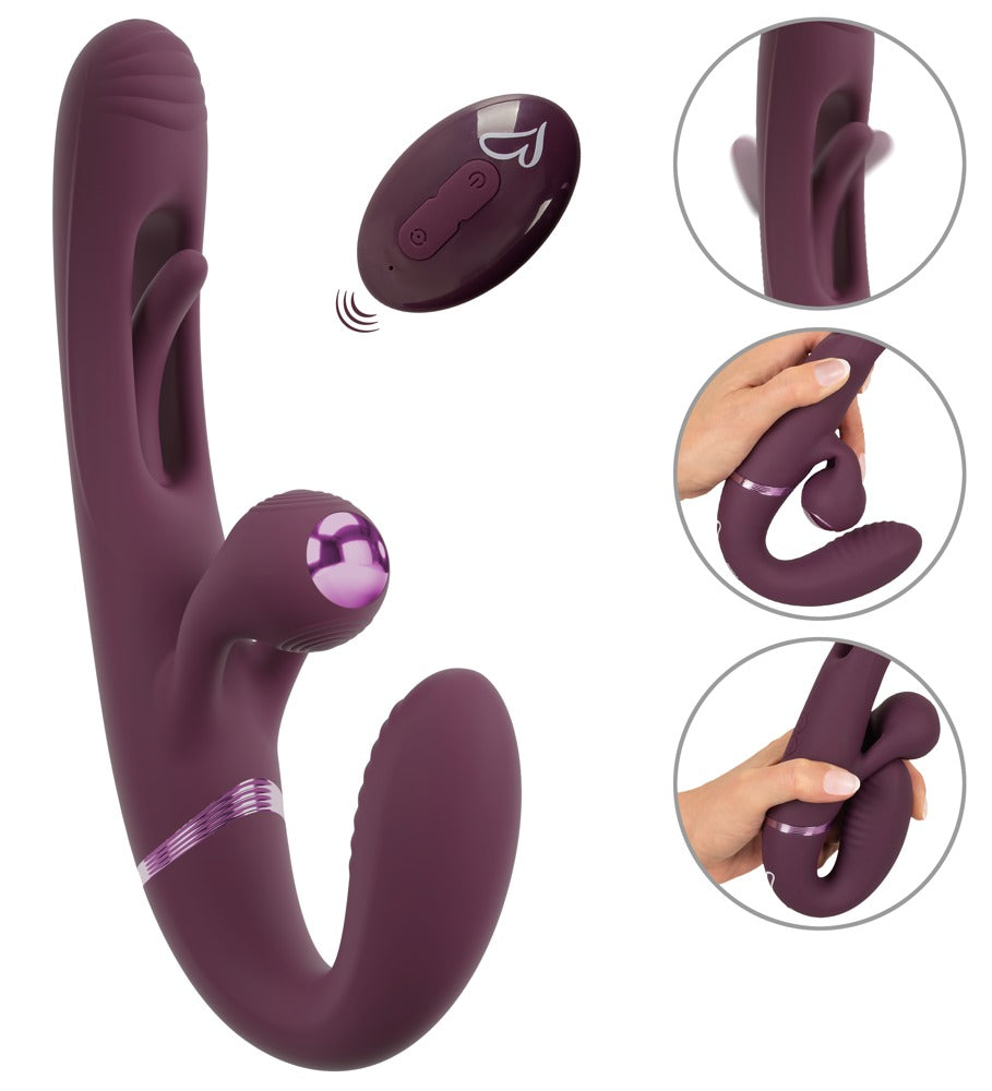 JAVIDA - RC STRAPLESS STRAP-ON WITH FLICKING TONGUE