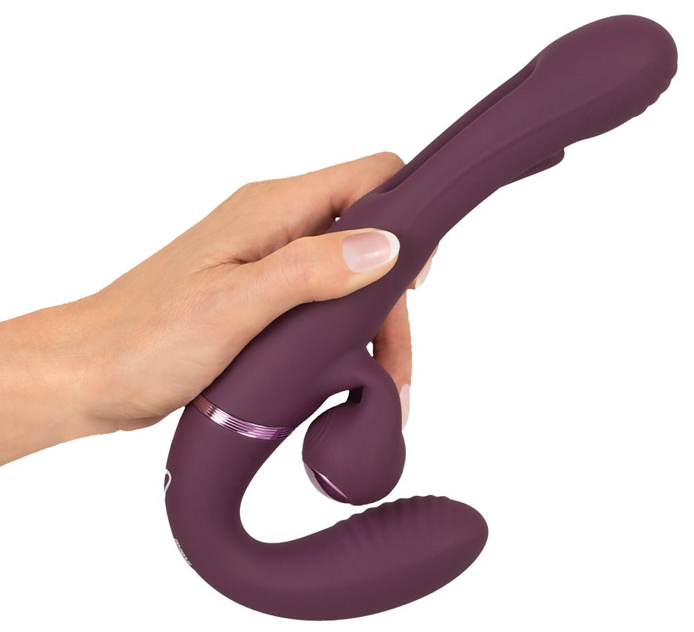 JAVIDA - RC STRAPLESS STRAP-ON WITH FLICKING TONGUE
