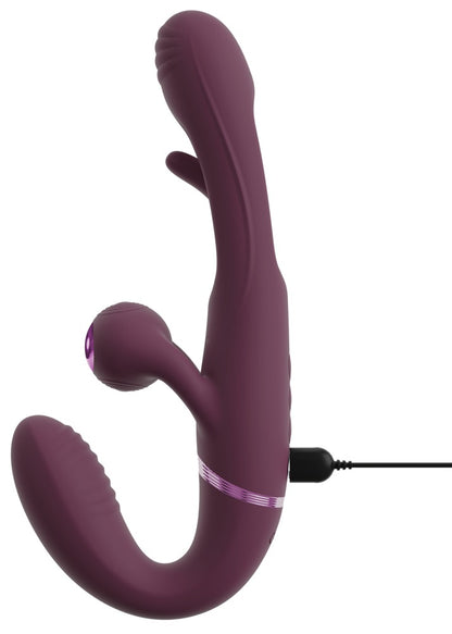 JAVIDA - RC STRAPLESS STRAP-ON WITH FLICKING TONGUE