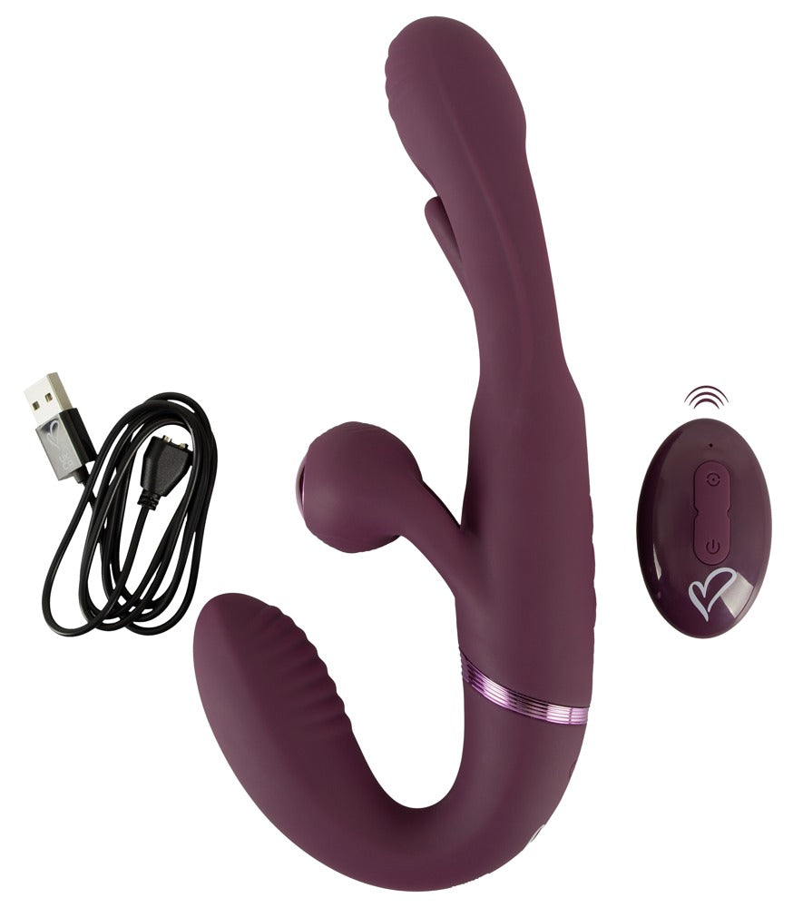 JAVIDA - RC STRAPLESS STRAP-ON WITH FLICKING TONGUE