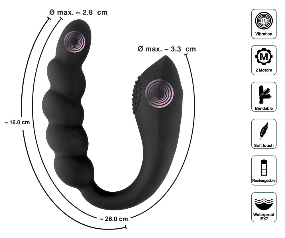 BLACK VELVETS - BENDABLE DUAL STIMULATOR