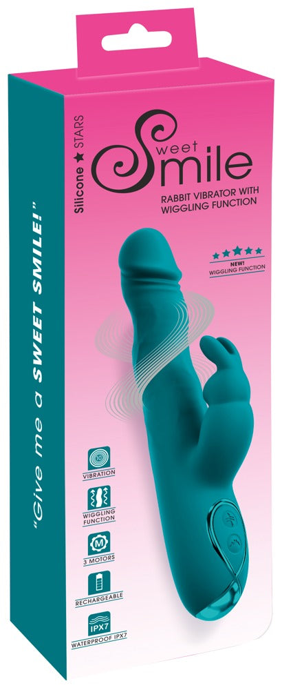SWEET SMILE - RABBIT VIBRATOR WITH WIGGLING FUNCTION