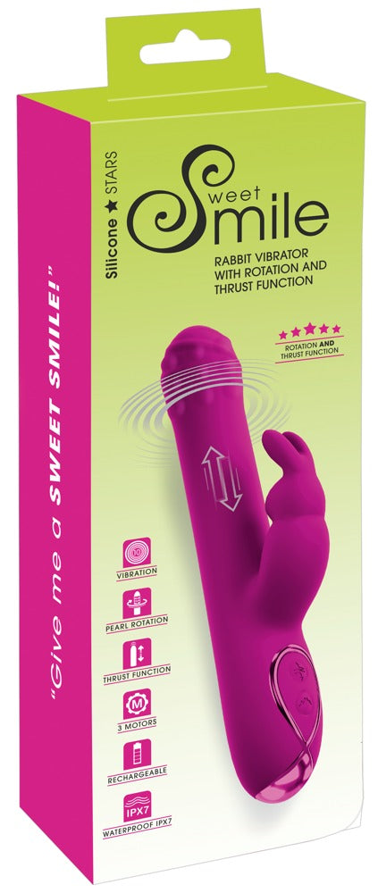 SWEET SMILE - RABBIT VIBRATOR WITH ROTATION AND THRUST FUNCTION