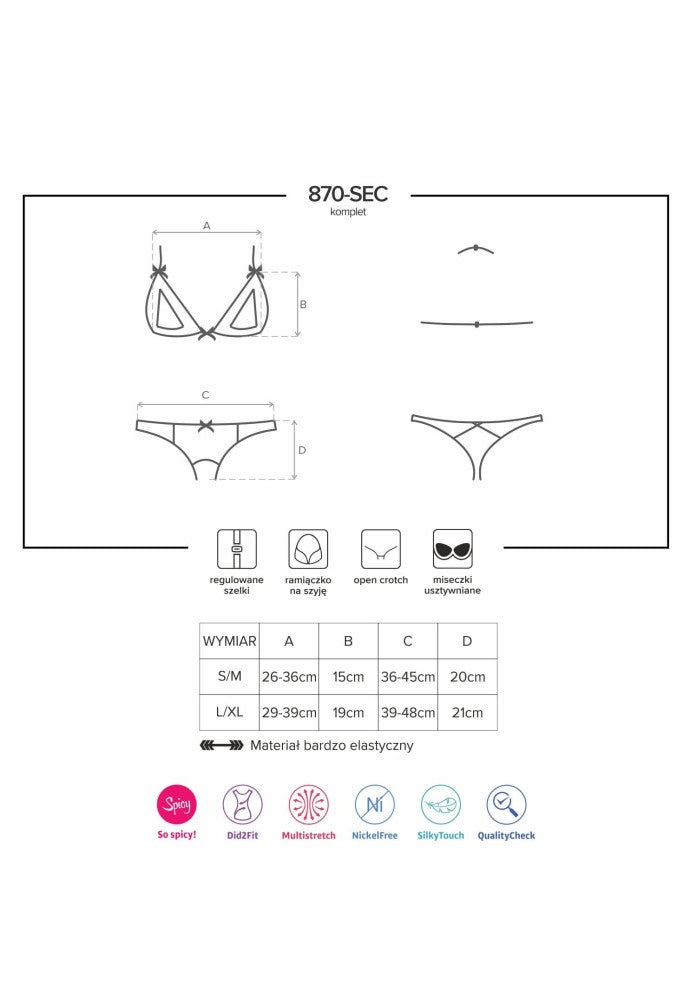 OBSESSIVE - 870-SEC-3 2 PCS SET  S/M