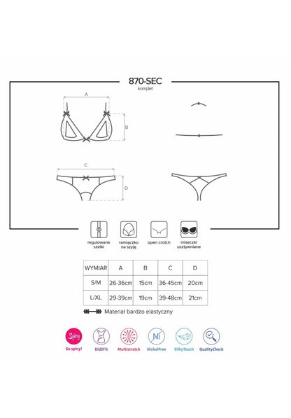 OBSESSIVE - 870-SEC-3 2 PCS SET  S/M