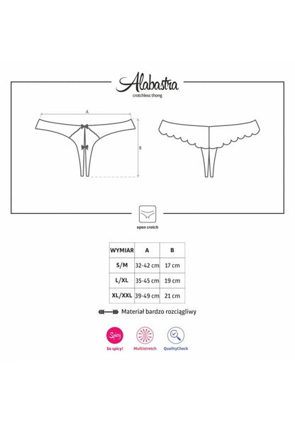OBSESSIVE - ALABASTRA CROTCHLESS THONG L/XL