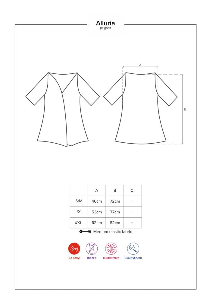 OBSESSIVE - ALLURIA PEIGNOIR & THONG L/XL