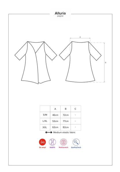 OBSESSIVE - ALLURIA PEIGNOIR & THONG L/XL